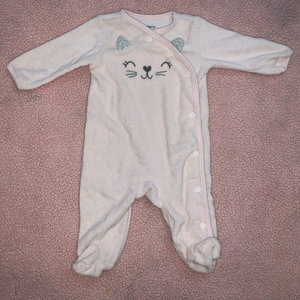 Pink with Cat Face Pajamas